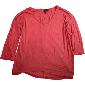 Cynthia Rowley Womens Blouse Pink Size M Pima Cotton/Modal 3/4 Sleeve Shirt Top